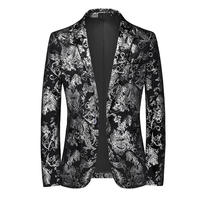 Blazer vintage bronzant à boutonnage simple