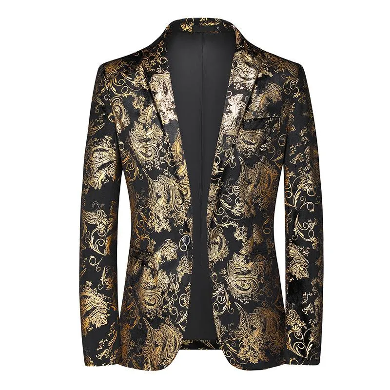 Blazer vintage bronzant à boutonnage simple