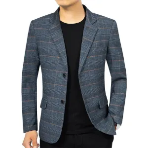 Blazer vintage décontracté à carreaux pour homme