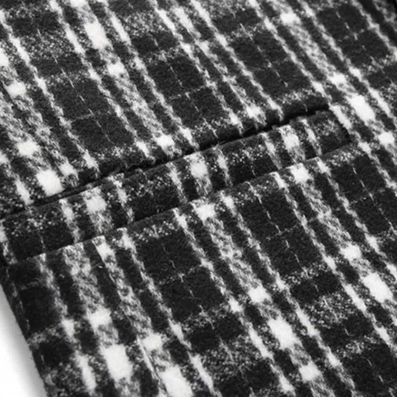 Blazer vintage décontracté à carreaux pour hommes