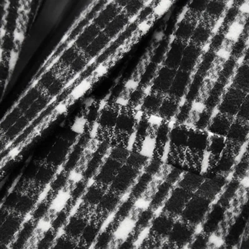 Blazer vintage décontracté à carreaux pour hommes