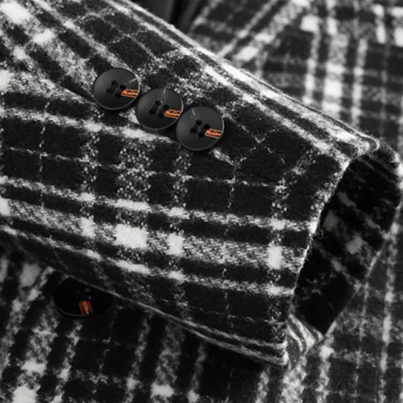Blazer vintage décontracté à carreaux pour hommes