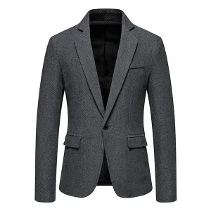 Blazer vintage décontracté à chevrons pour homme