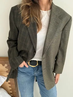 Blue and brown toned contrasted blazer