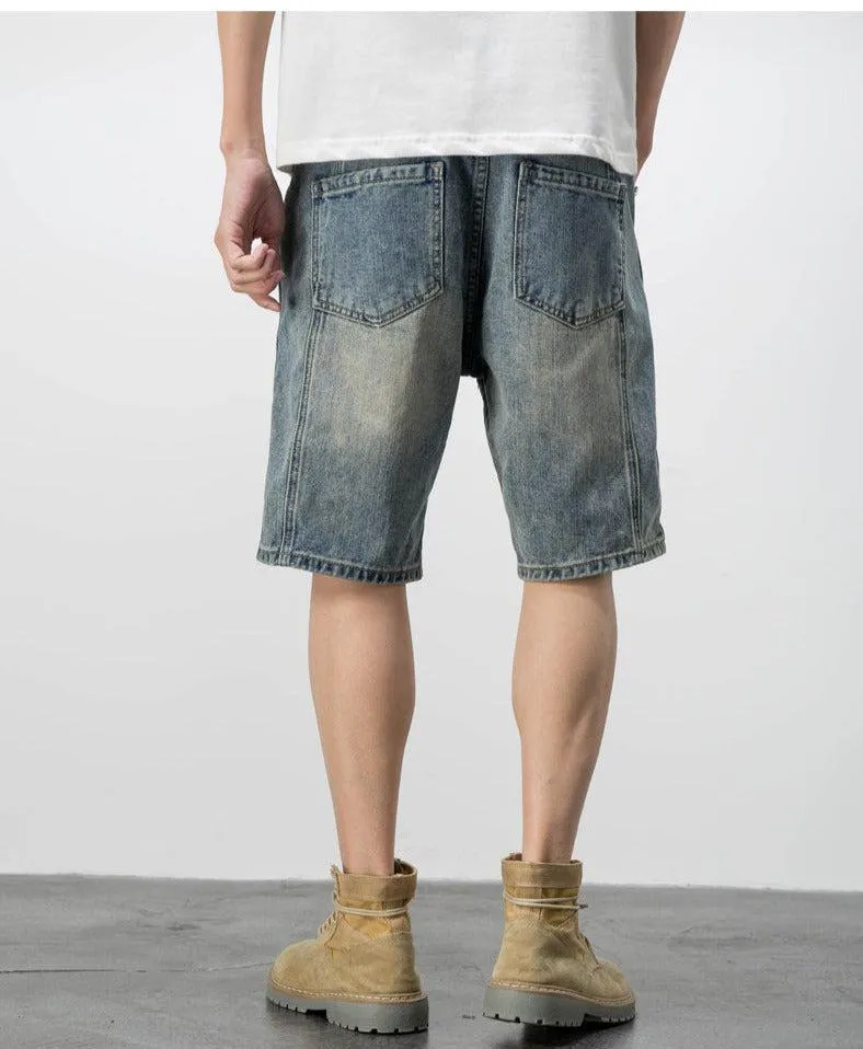 Blue Ripped Denim Shorts