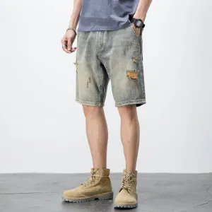 Blue Ripped Denim Shorts
