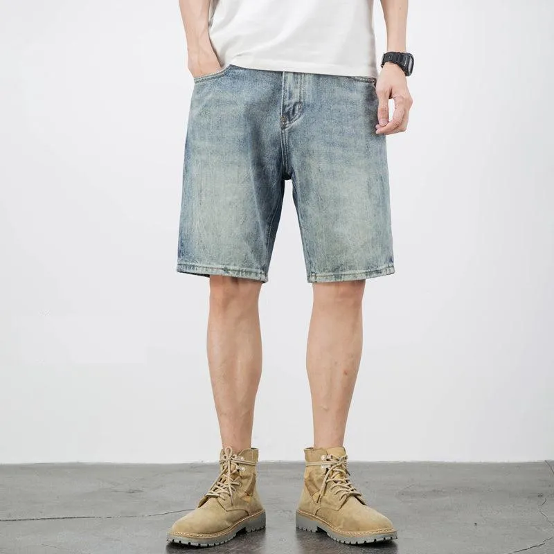 Blue Ripped Denim Shorts