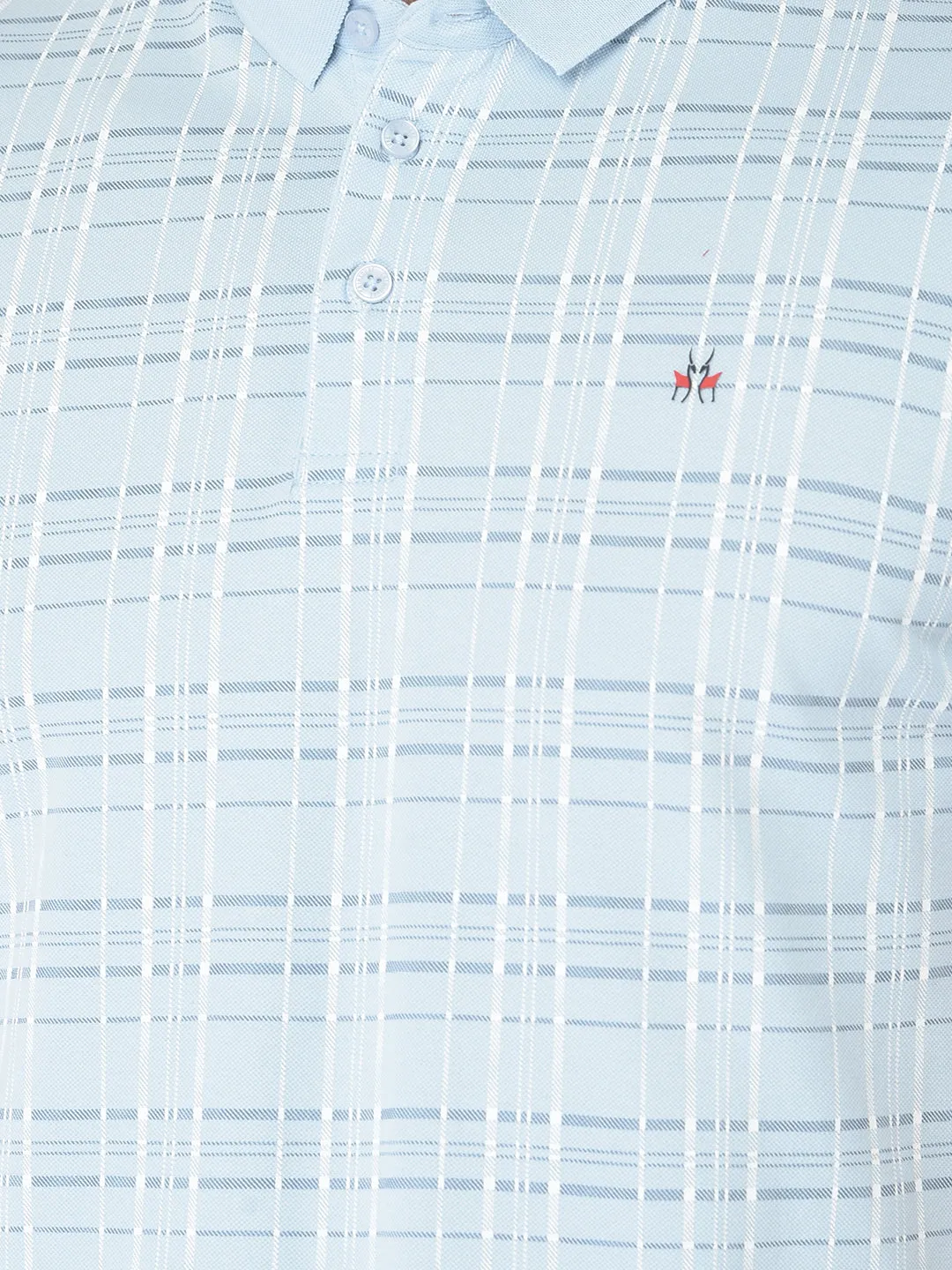 Blue Tartan Checked Polo T-Shirt