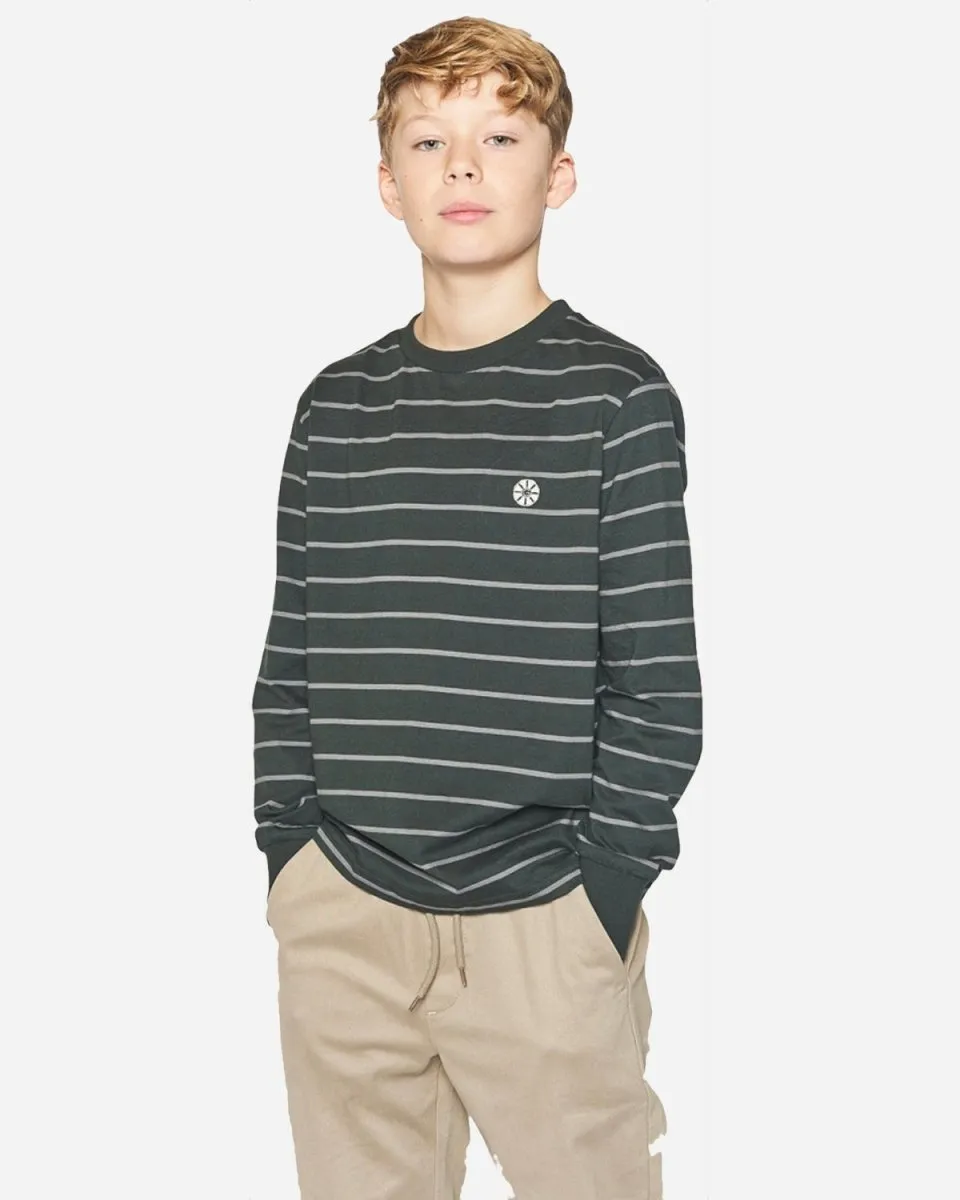 Bos Stripe LS Tee - Dark Green