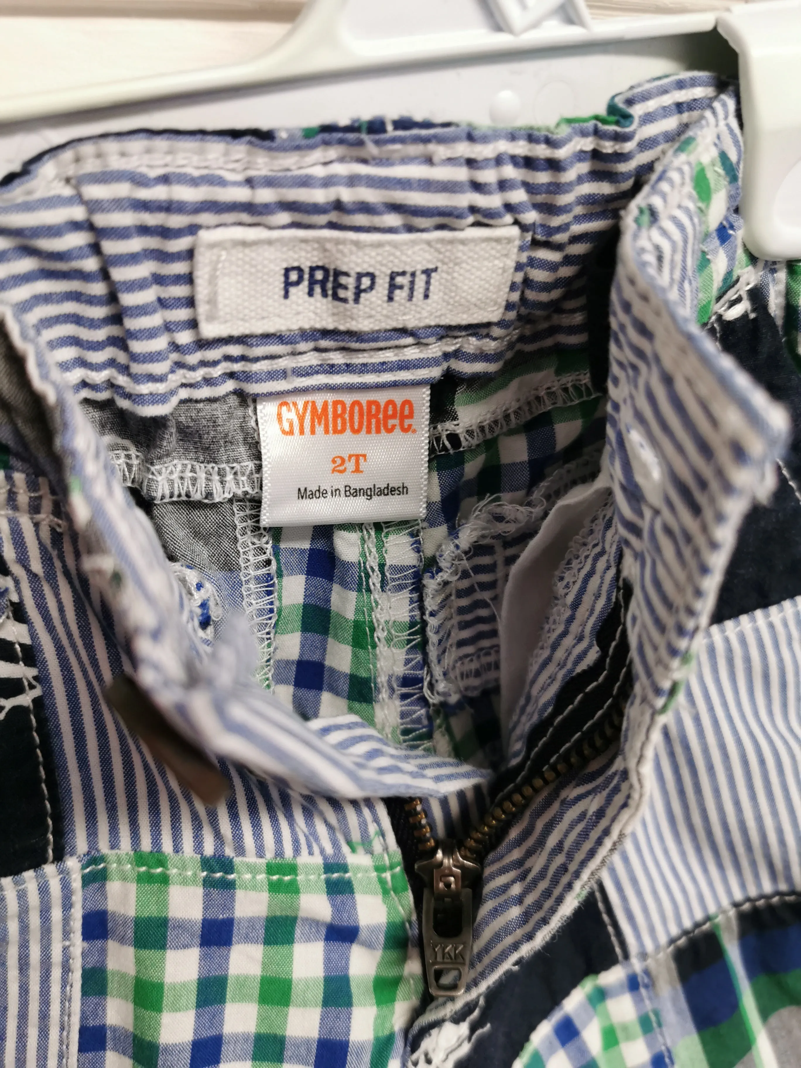 BOY SIZE 2 YEARS - GYMBOREE, Prep Fit, Patchwork Shorts EUC B43