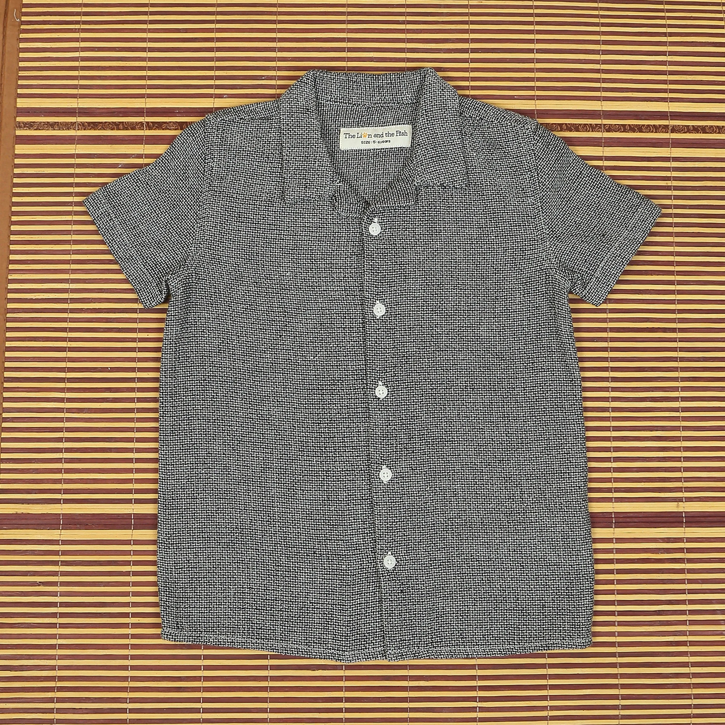 Boys Textured Shirt Silver Grey