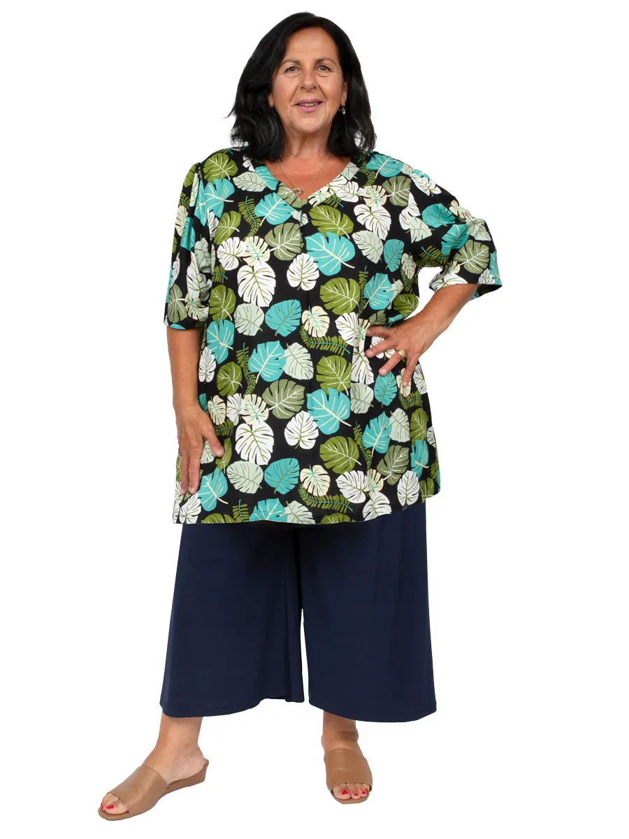Bright Night Coulottes Capris - Navy