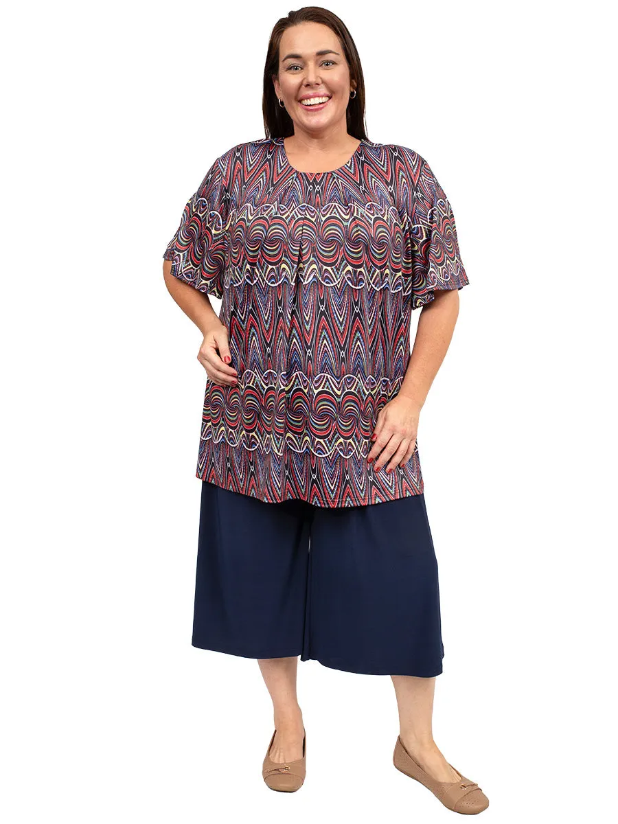 Bright Night Coulottes Capris - Navy