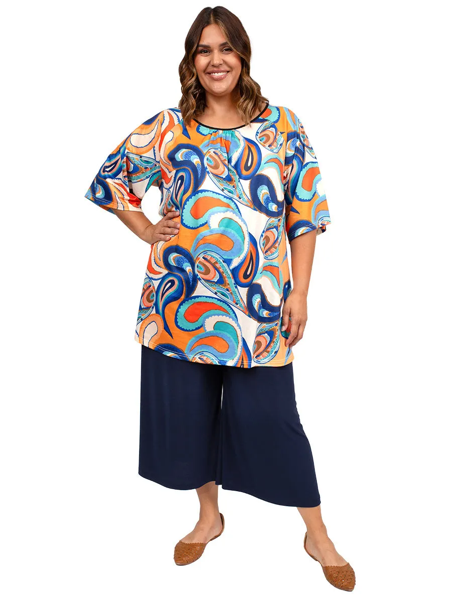Bright Night Coulottes Capris - Navy