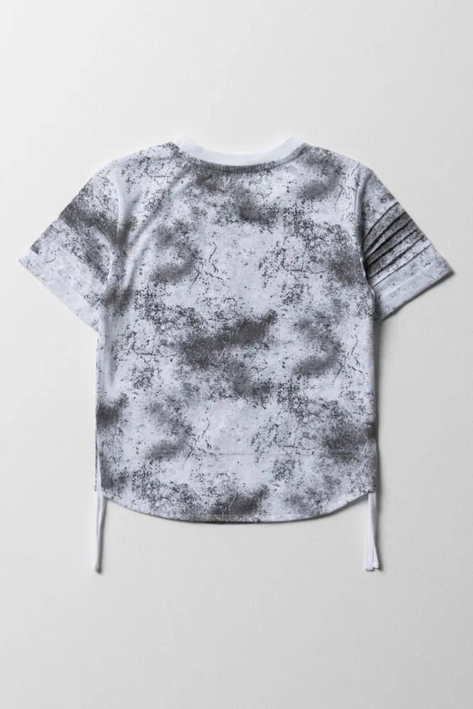 Brooklyn Side Tuxedo Short Sleeve T-Shirt White & Black