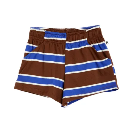 Brown & Blue Stripe Shorts