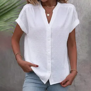 Camille™ | Classic Button-Up Cotton Blouse