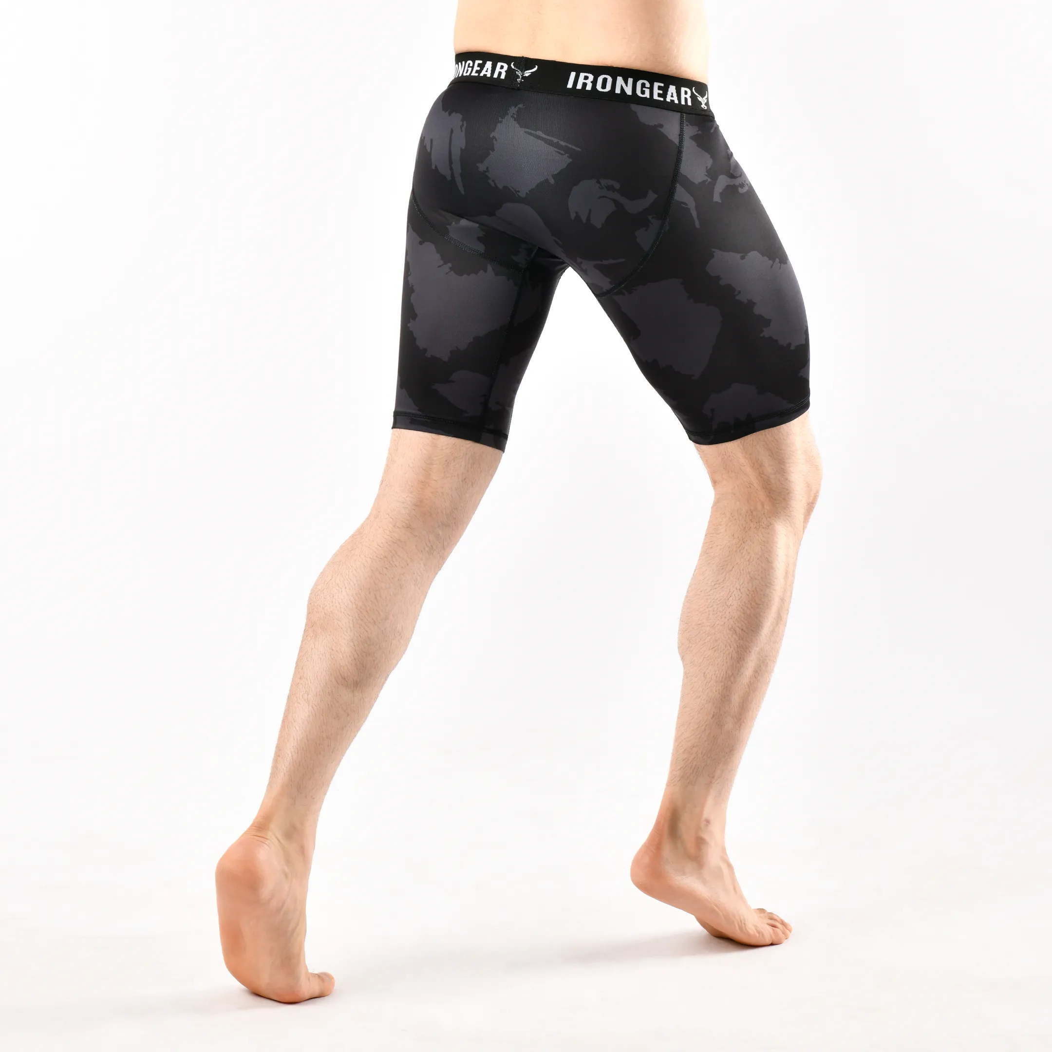 Camo Long Compression Shorts