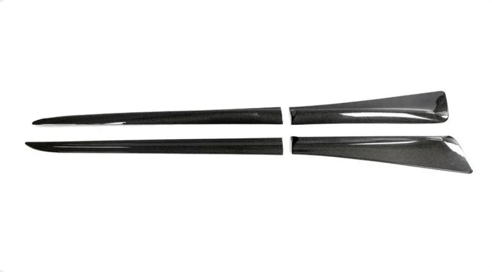 Carbon Fiber Car Side Skirts Door Rocker Panels Lip For Mercedes-Benz Smart