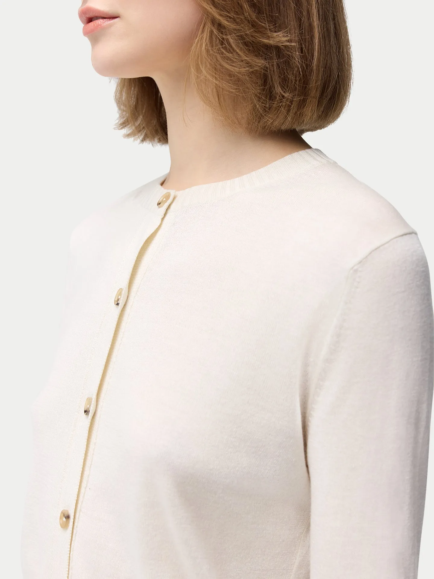 Cashmere Silk Buttoned Cardigan