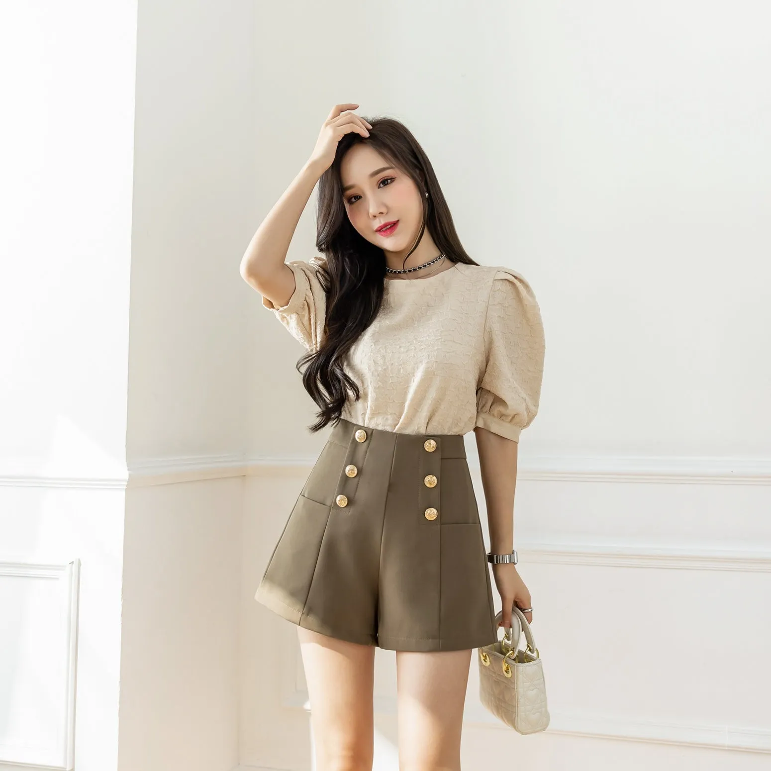 Casual Relaxed Fit A-Line Chino Shorts for Women