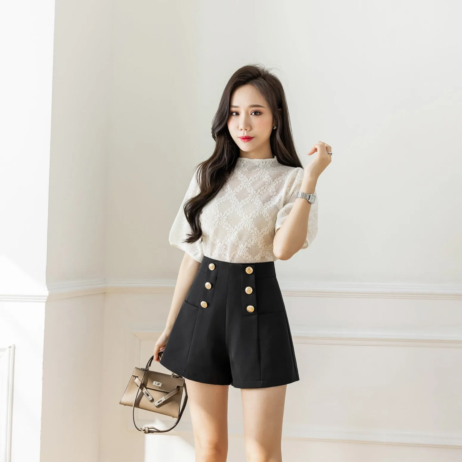 Casual Relaxed Fit A-Line Chino Shorts for Women