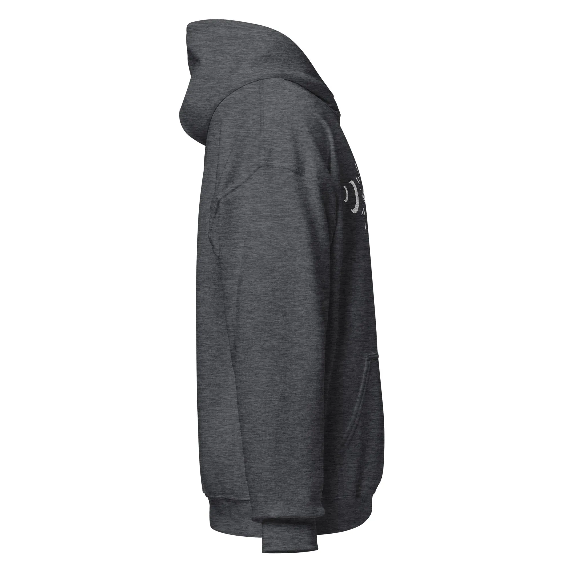 Celestial Eye Moon Phases Embroidered Hoodie