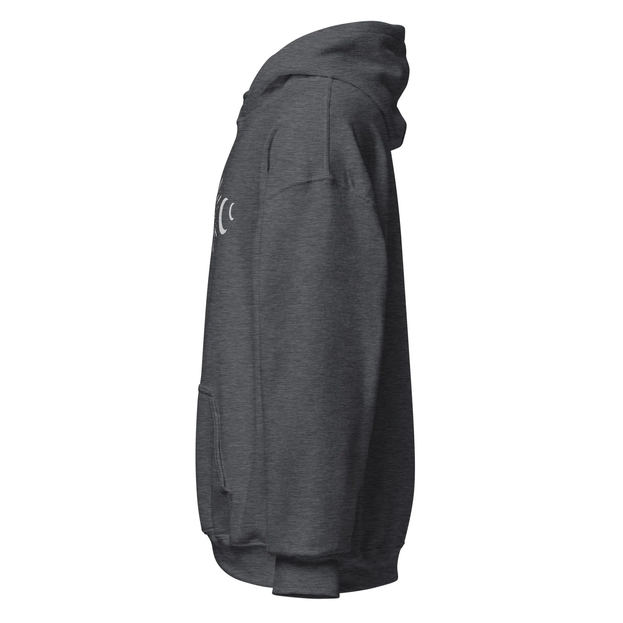 Celestial Eye Moon Phases Embroidered Hoodie