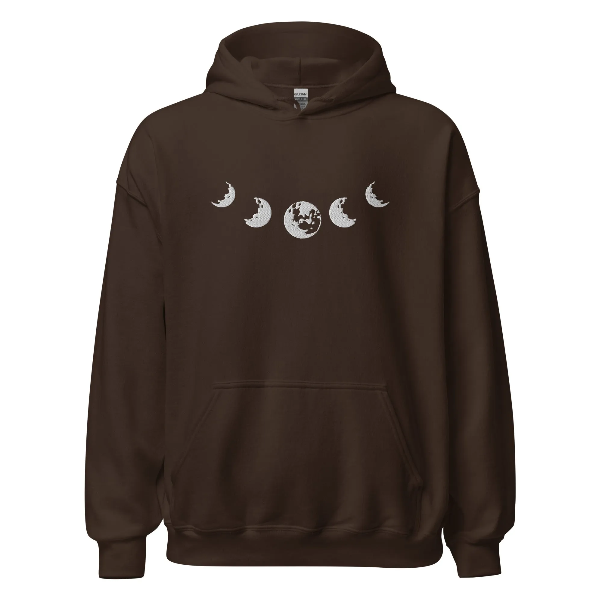 Celestial Moon Phase Embroidered Unisex Hoodie