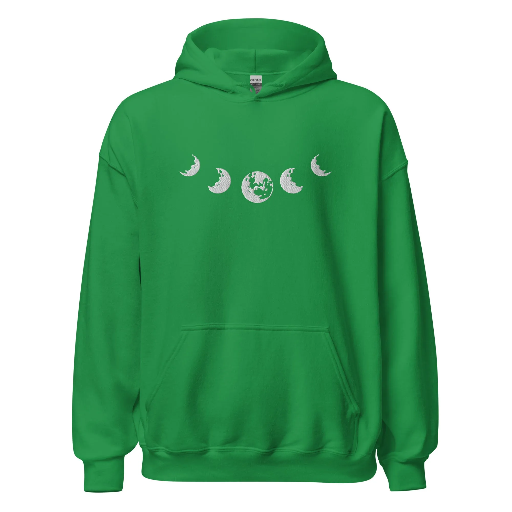 Celestial Moon Phase Embroidered Unisex Hoodie