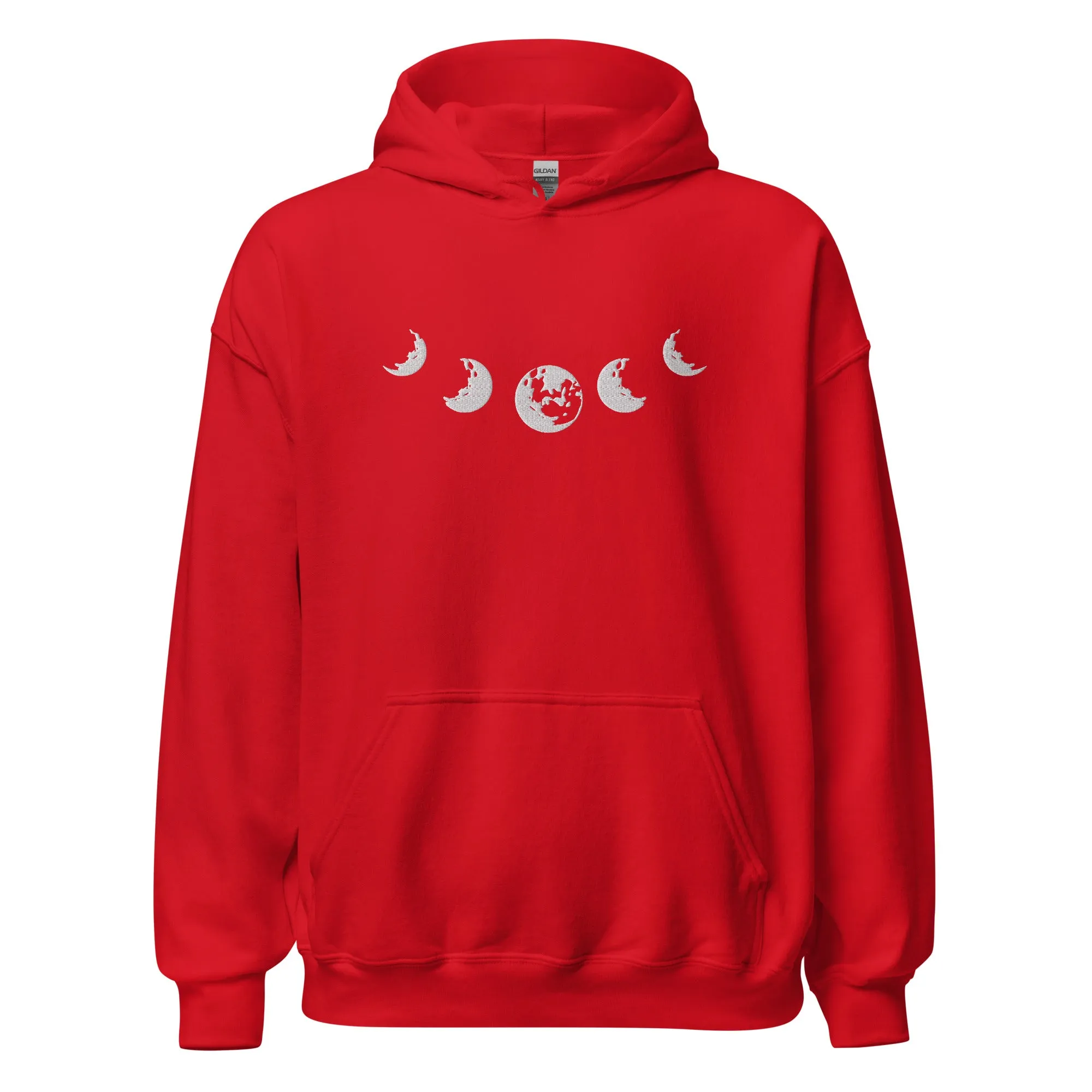 Celestial Moon Phase Embroidered Unisex Hoodie