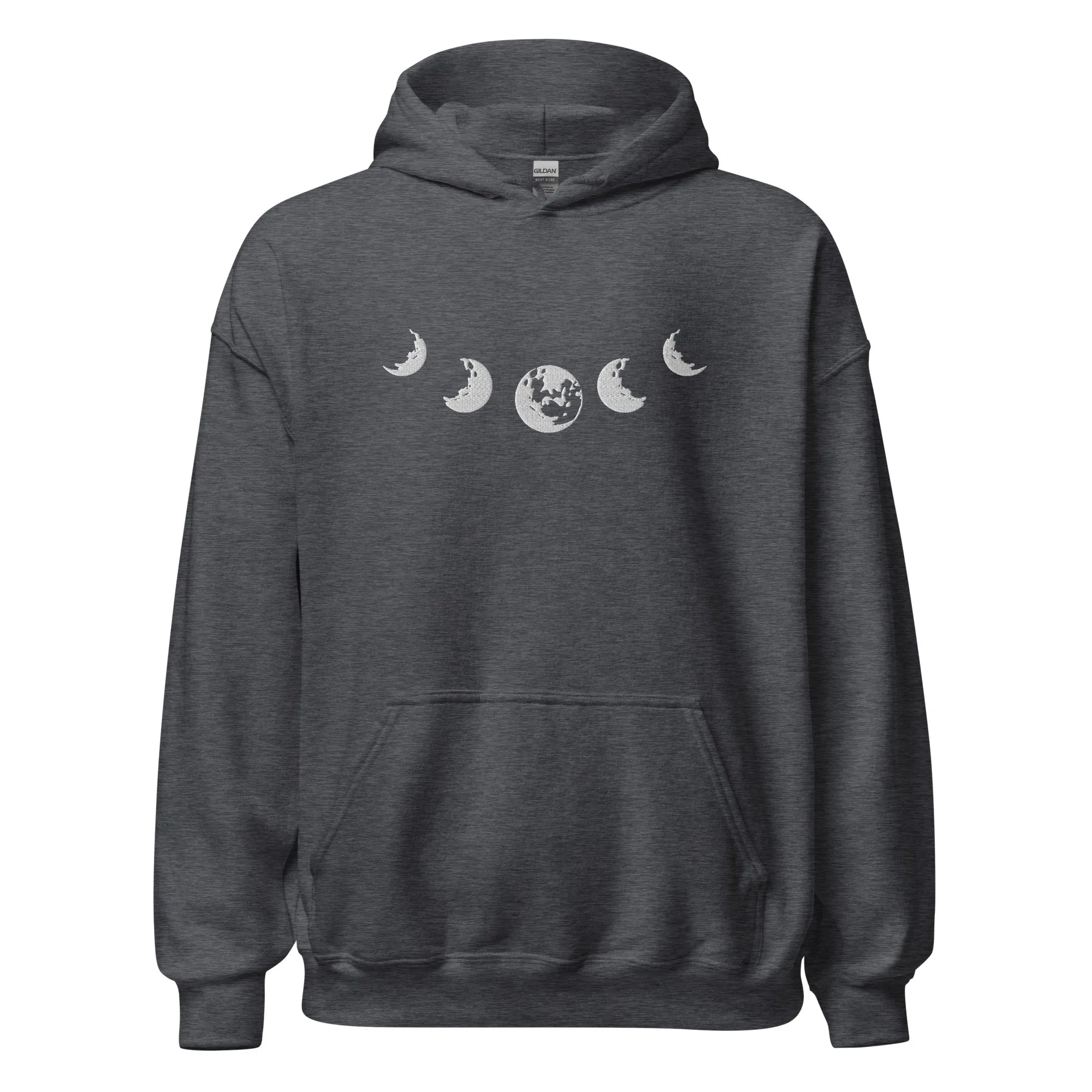 Celestial Moon Phase Embroidered Unisex Hoodie