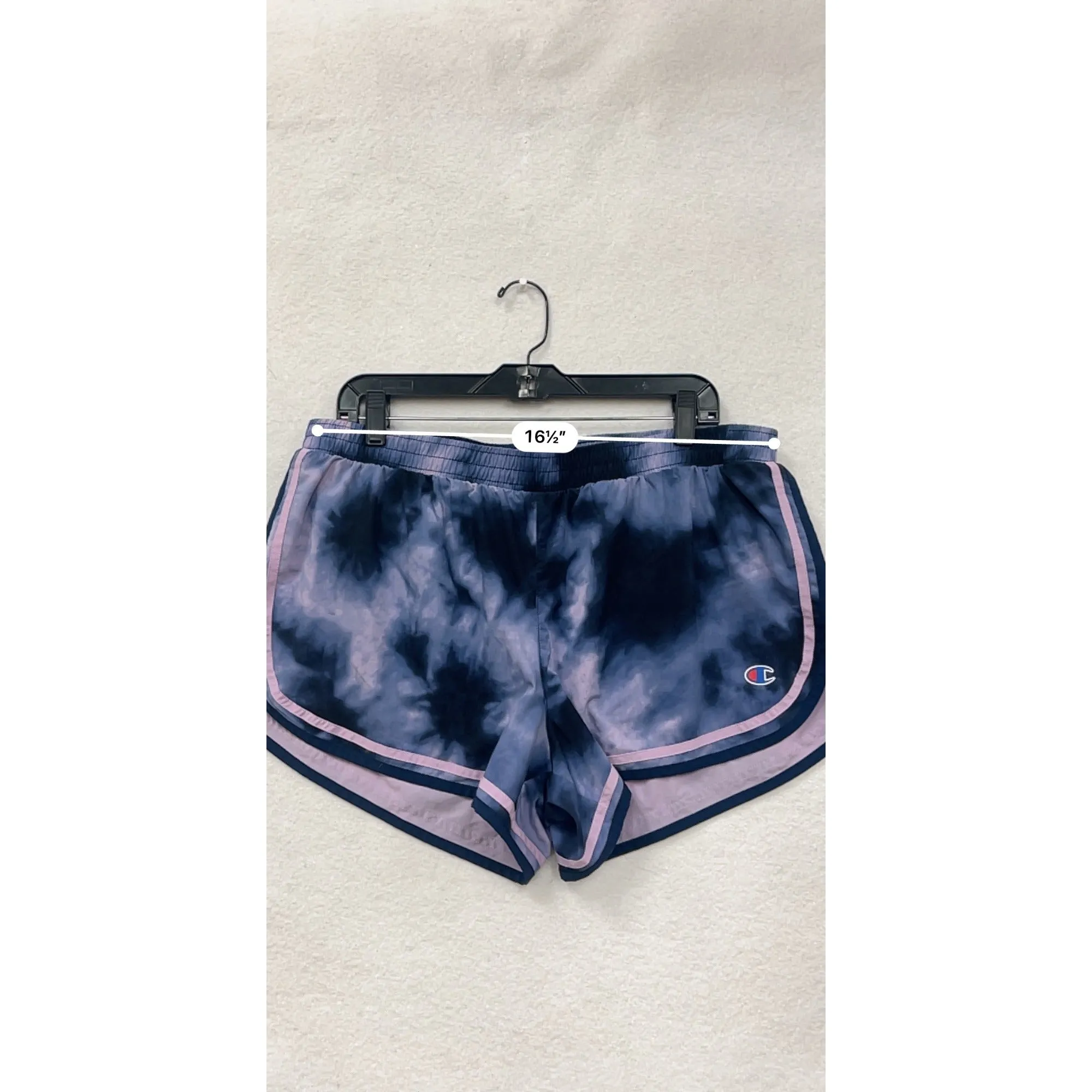 Champion Womens XL Tie-Dye Athletic Shorts With Pink Trim #6617