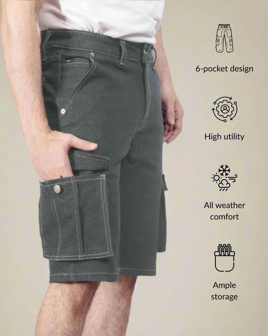Charcoal Cargo Shorts