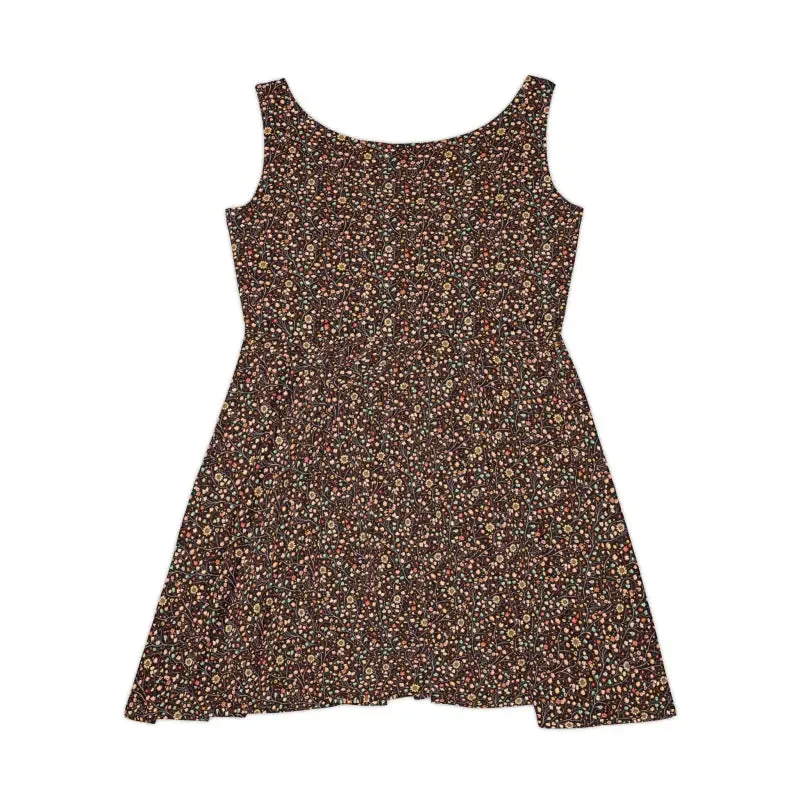 Charming Womens Skater Dress with Flower Pattern