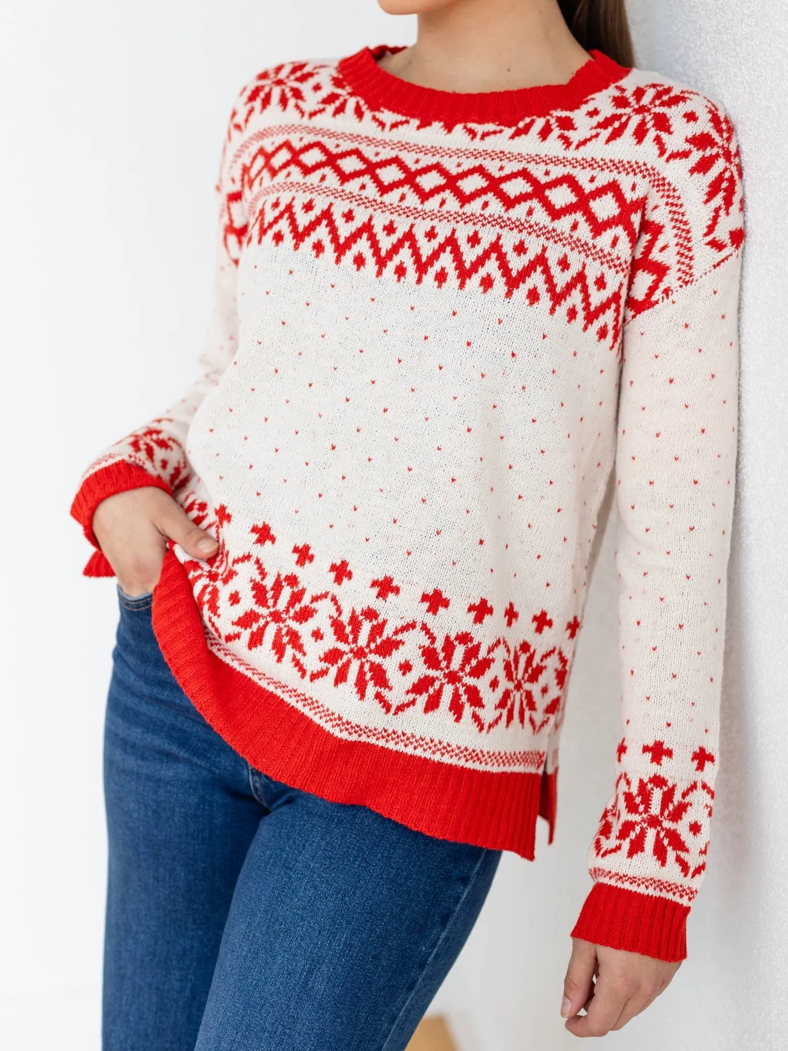 Christmas Pattern Crew Neck Pullover