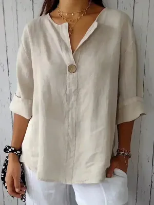Clara – Elegant V-Neck Blouse
