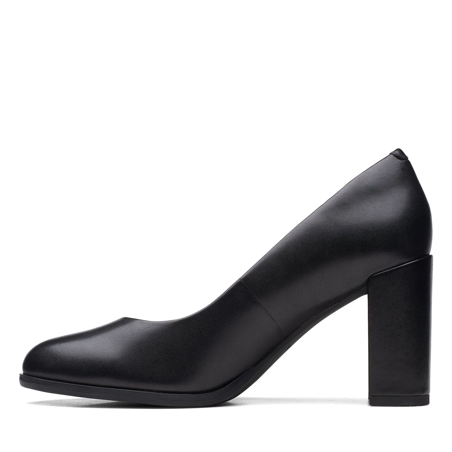 Clarks Freva85 Court Shoes - Black Leather - 261709684 - D Width (Standard Fit)