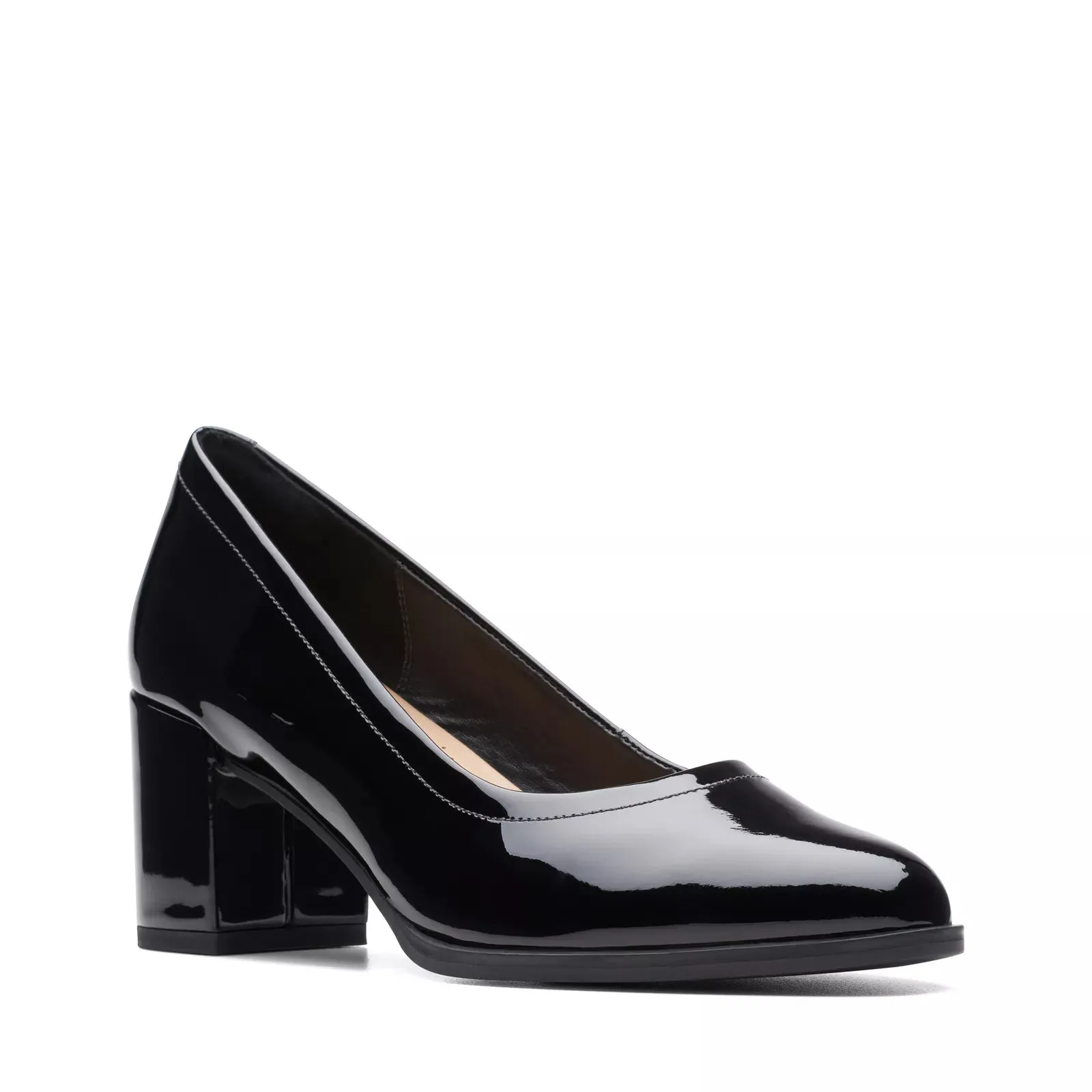 Clarks Women's Freva55 Court Black Patent 26174873
