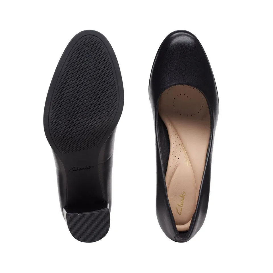 Clarks Women's Freva85 Court Black | Praline Leather