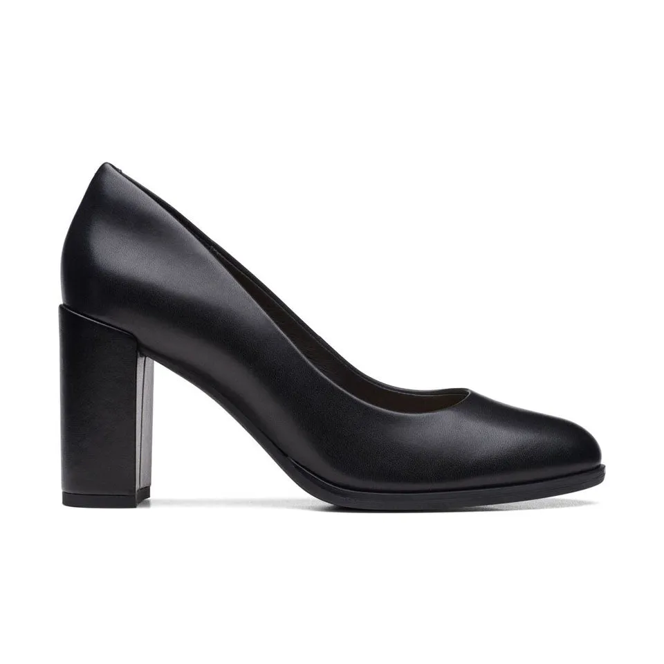 Clarks Women's Freva85 Court Black | Praline Leather