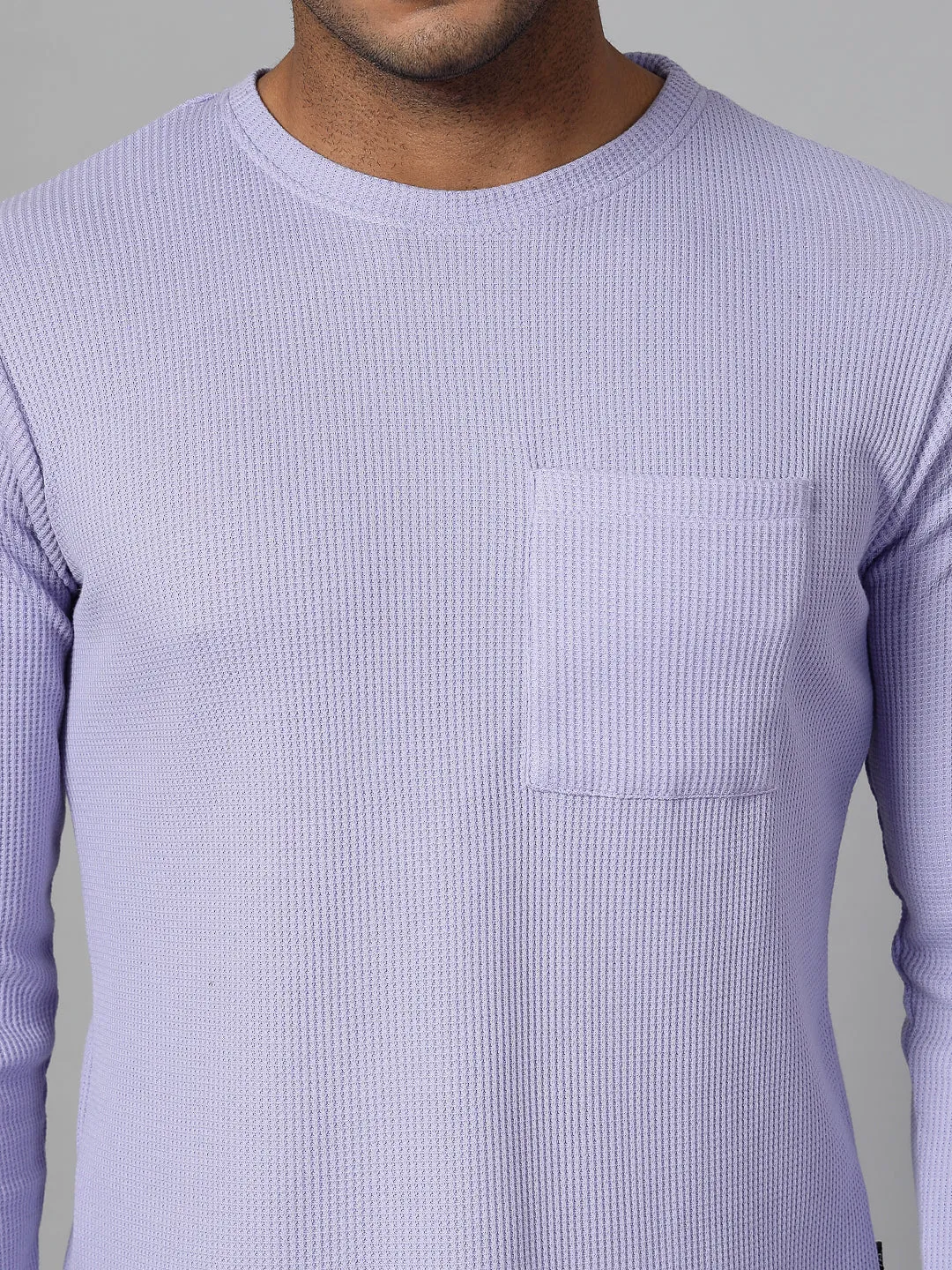 Classic Waffle Knit Round Neck T-shirt