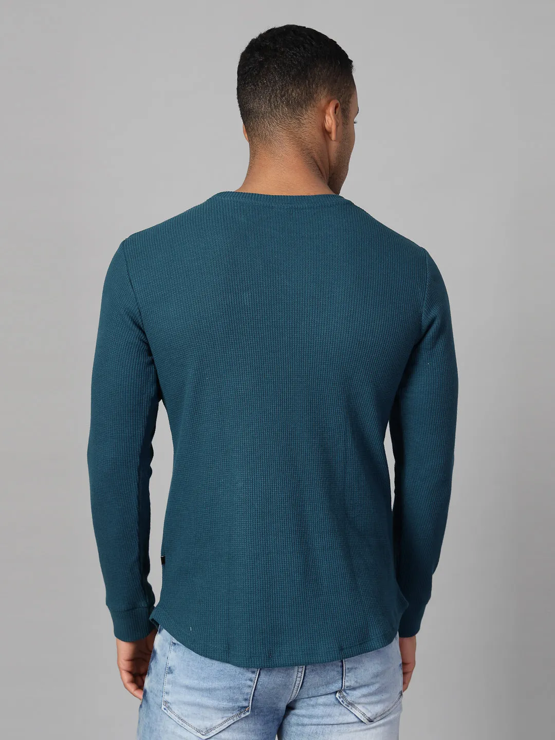 Classic Waffle Knit Round Neck T-shirt