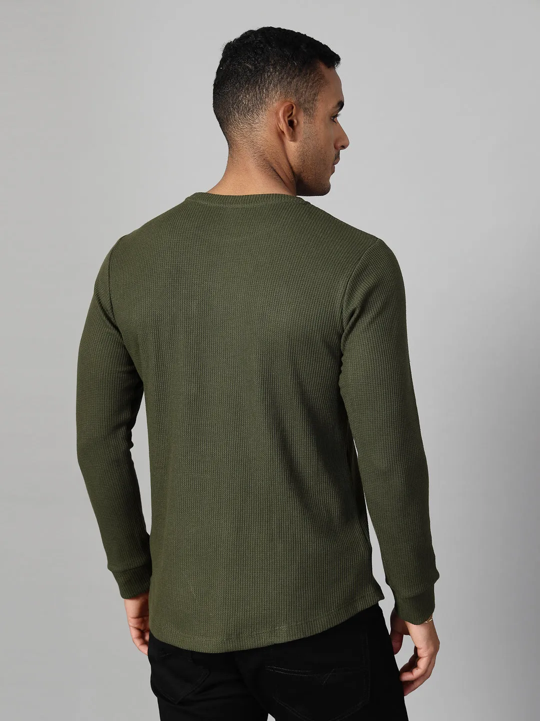 Classic Waffle Knit Round Neck T-shirt