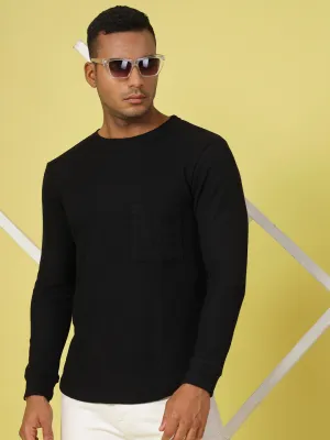 Classic Waffle Knit Round Neck T-shirt