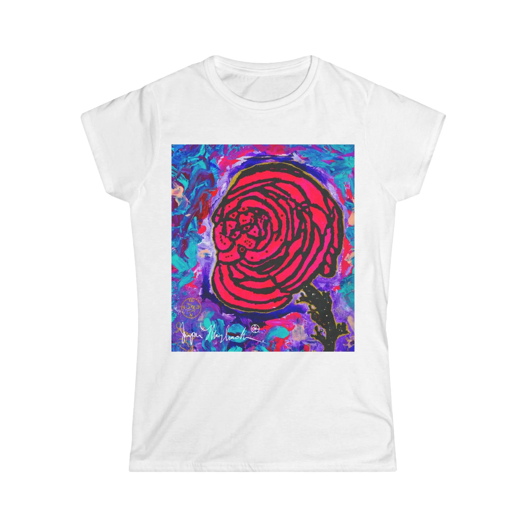 Cotton Candy Rose by Jumper Maybach® - WOMEN'S Softstyle Tee