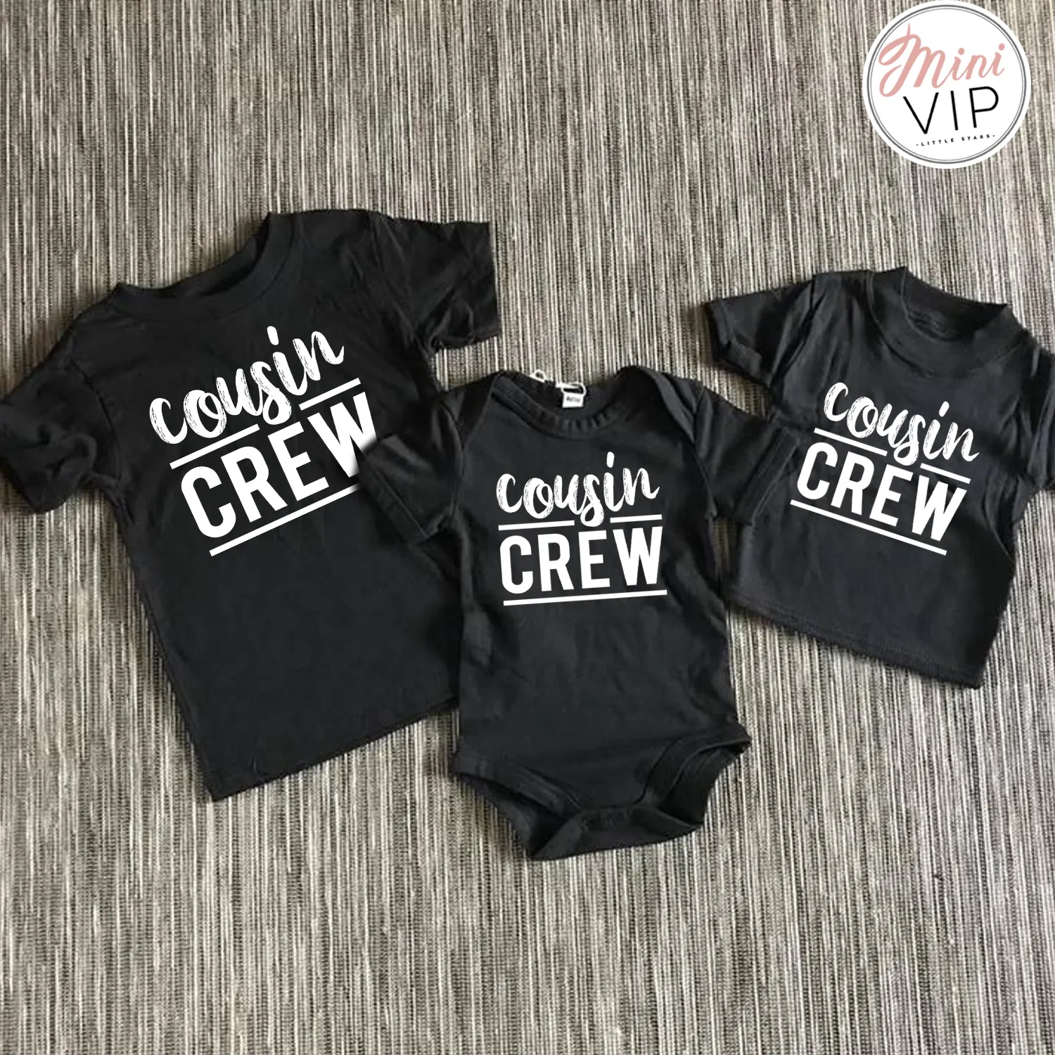 COUSIN CREW personalised black t-shirts!