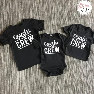 COUSIN CREW personalised black t-shirts!