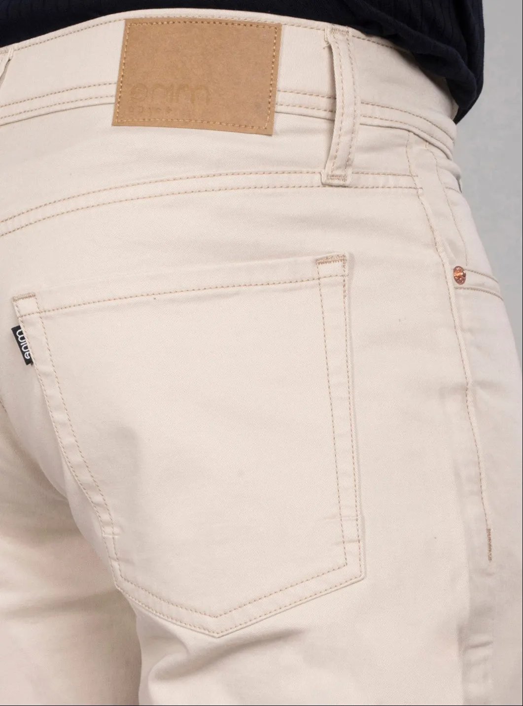 Cream Cotton Stretch Shorts