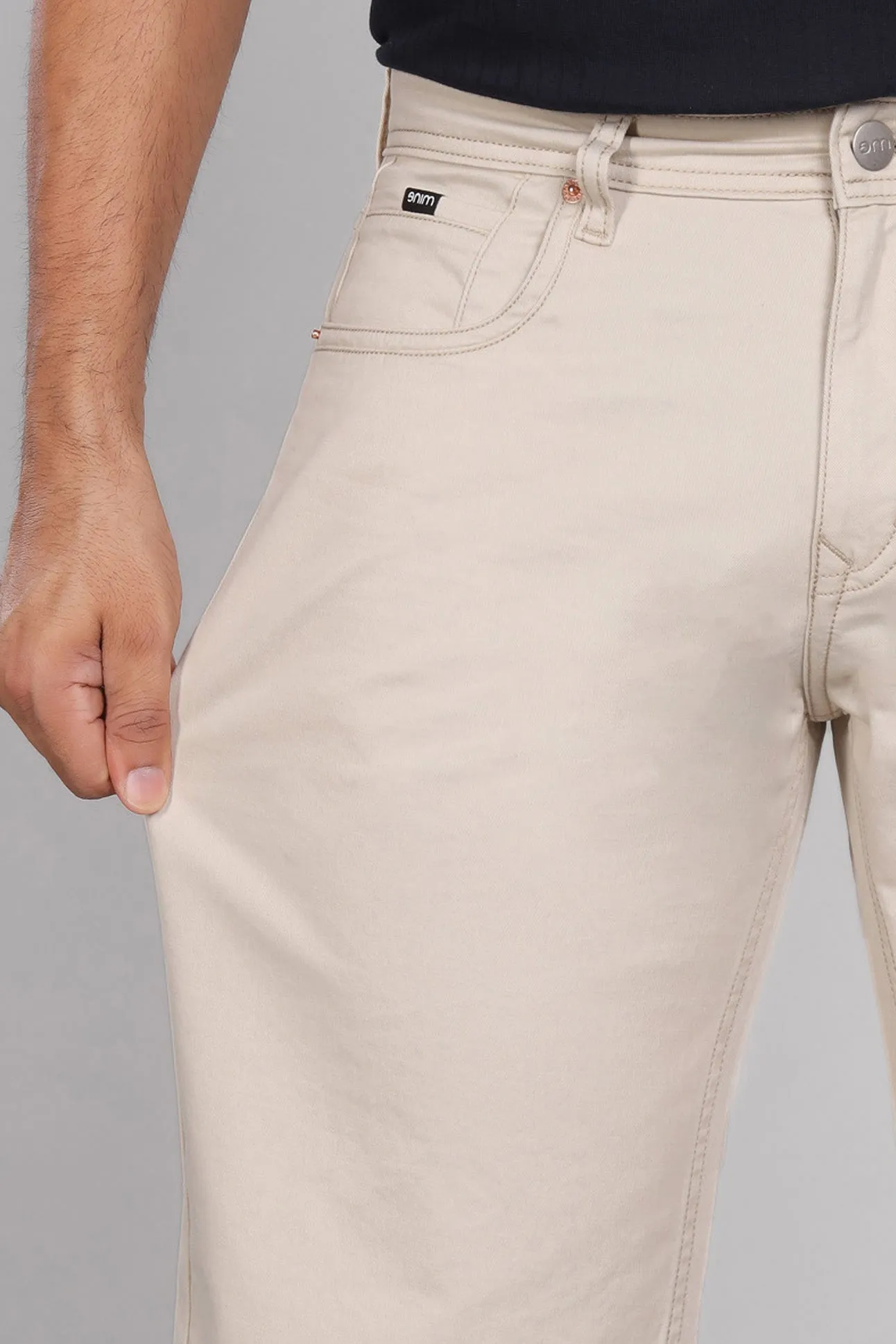 Cream Cotton Stretch Shorts